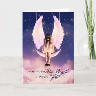 Get Well Psalms 91:11 Scripture Angel Card