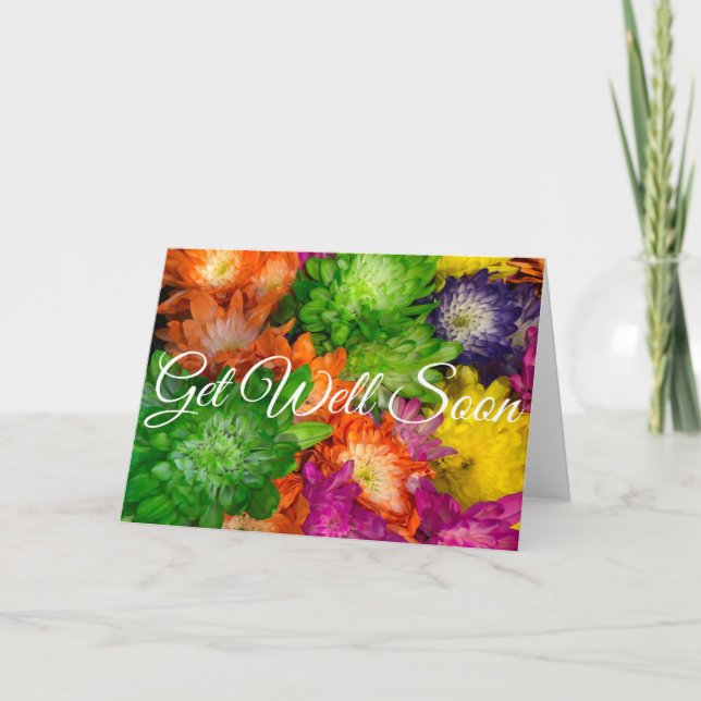 Get Well Rainbow Wishes Card (Front)