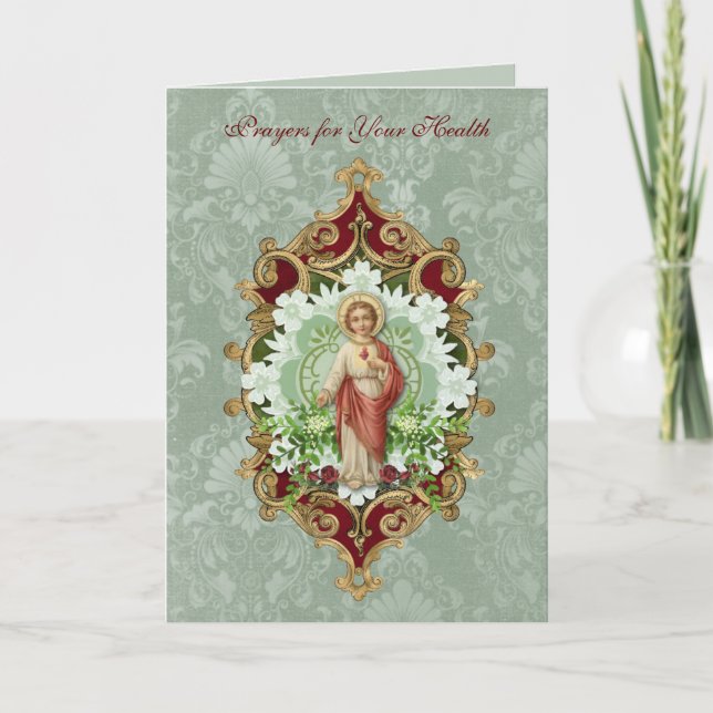 Get Well Religious Jesus Mary Memorare Prayer Card (Front)
