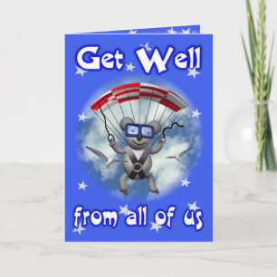 Get Well Sky Diving Koala Card