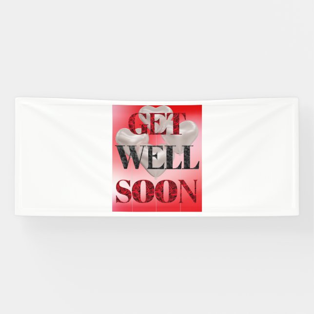 Get Well Soon 2.5x6 Vinyl Banner (Horizontal)