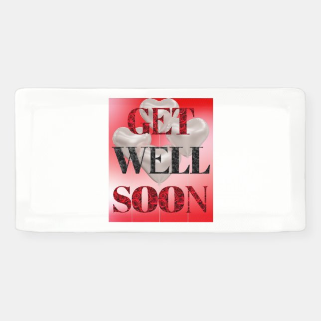 Get Well Soon 2x1 Vinyl Banner (Horizontal)