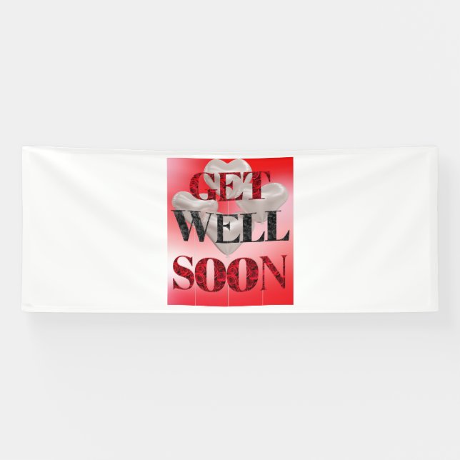 Get Well Soon 4x10 Vinyl Banner (Horizontal)