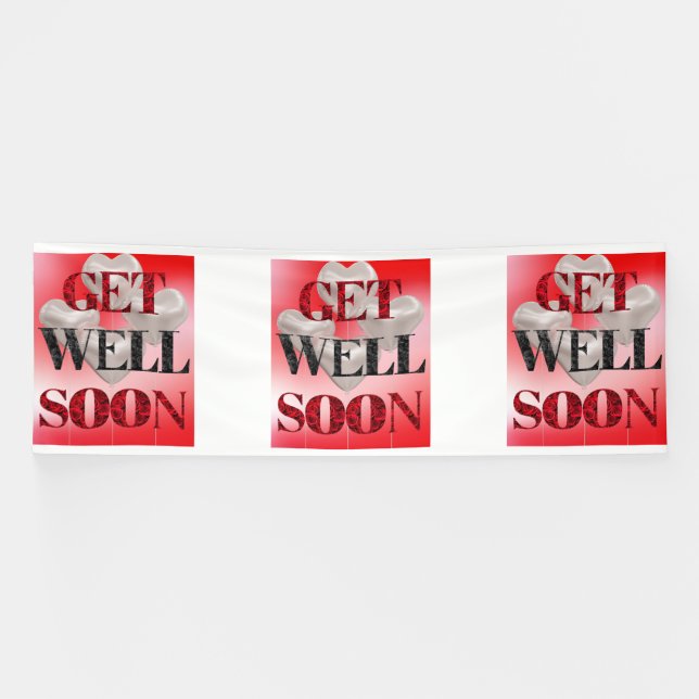 Get Well Soon 4x12 Vinyl Banner (Horizontal)