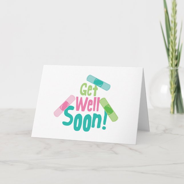 Get Well Soon Band-Aid Card (Front)