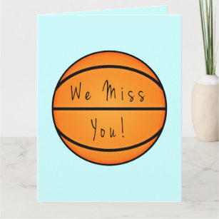 Get Well Soon Basketball Writing on Ball Team Big Card