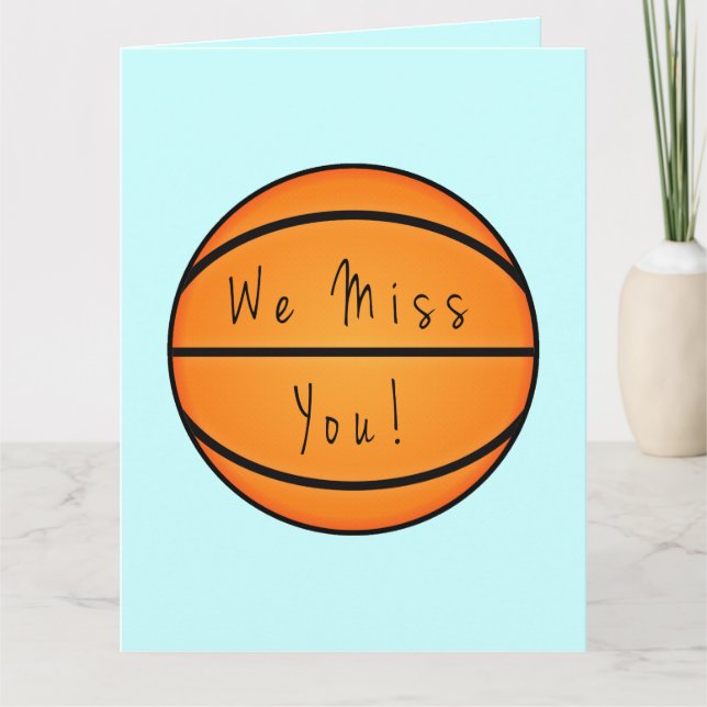 Get Well Soon Basketball Writing on Ball Team Big Card (Front)