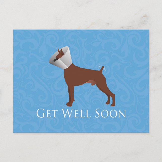 Get Well Soon - Boxer Male Postcard (Front)