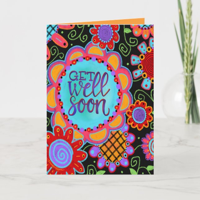 Get Well Soon Bright and Cheery Card (Front)