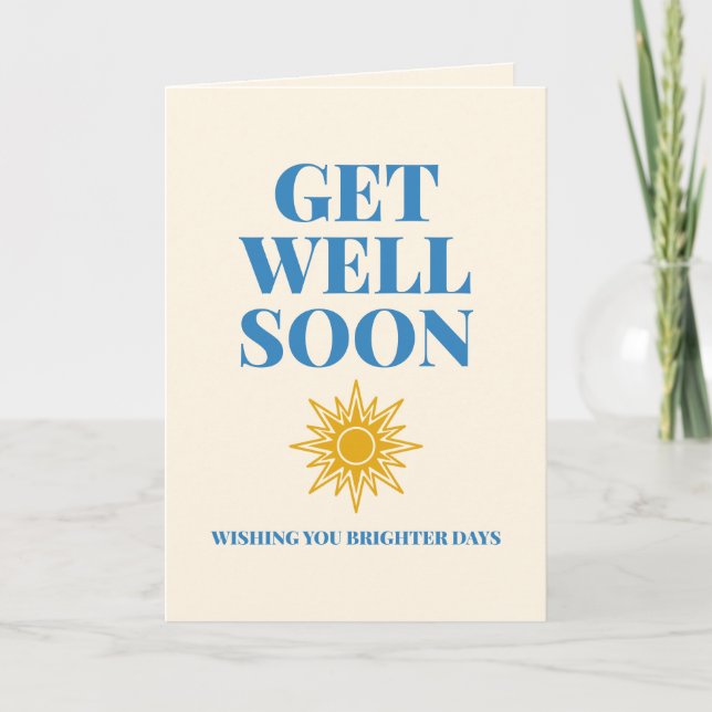 Get Well Soon Brighter Days Custom Card (Front)