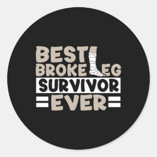 Get Well Soon Broken Leg Surgery Recovery Classic Round Sticker