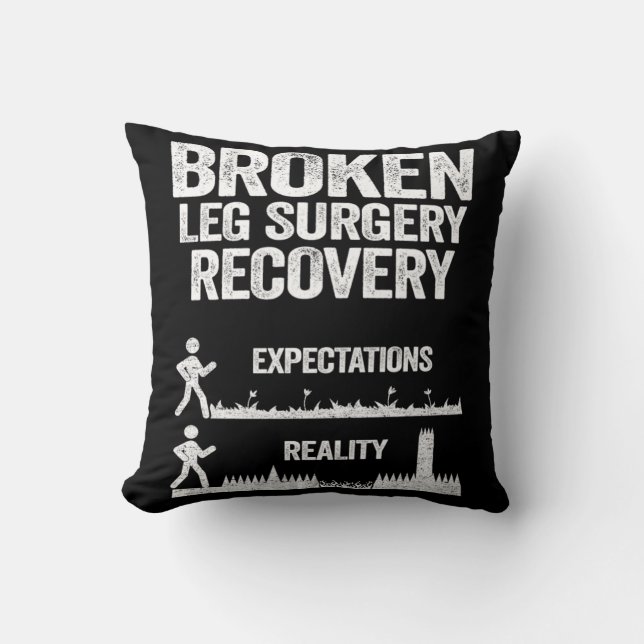 Get Well Soon Broken Leg Surgery Recovery Gift Cushion (Front)