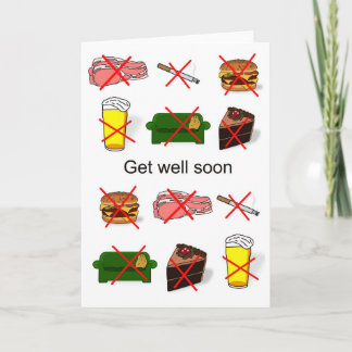 Get well soon card beer smoking fat fun