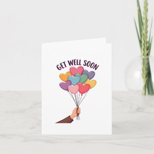 Get Well Soon Card - Cheerful Balloon Bouquet Card