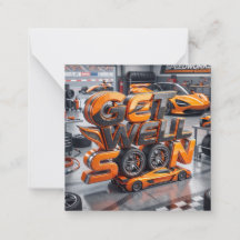 Get Well Soon Card for Racing Car Lover #6