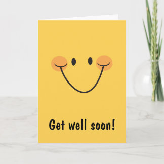 Get well soon card with big happy