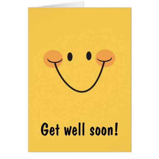 Get well soon card with big happy smiley
