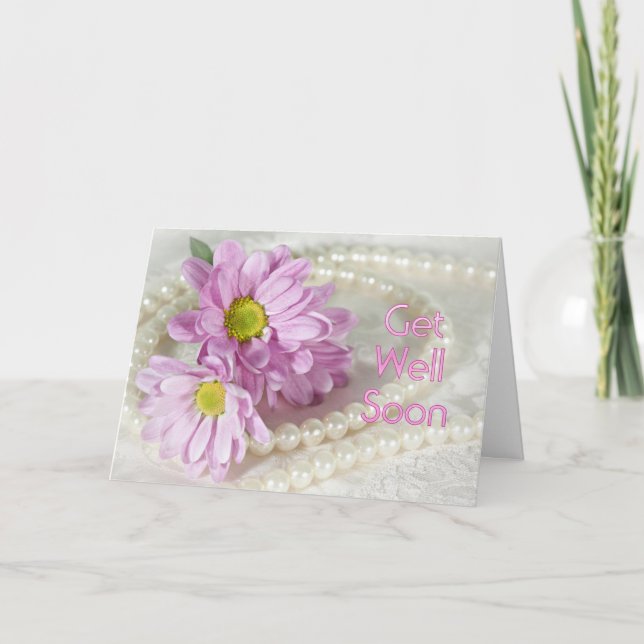 Get well soon card with daisies (Front)