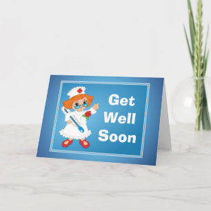 Get Well Soon Card With Nurse