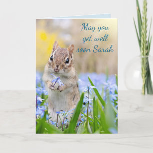 Get well soon chipmunk theme card