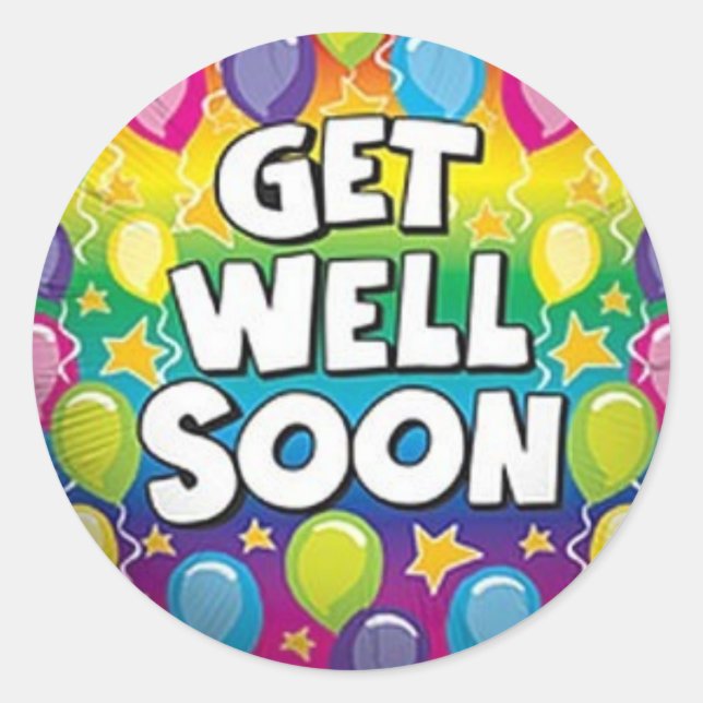 get well soon classic round sticker (Front)