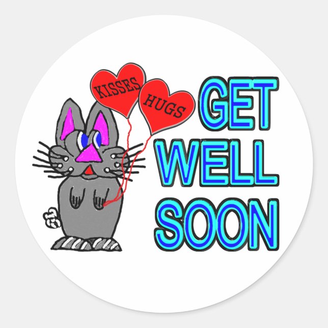 Get Well Soon Classic Round Sticker (Front)
