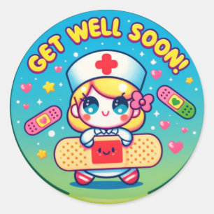 Get Well Soon Classic Round Sticker