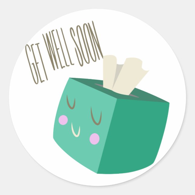 Get Well Soon Classic Round Sticker (Front)