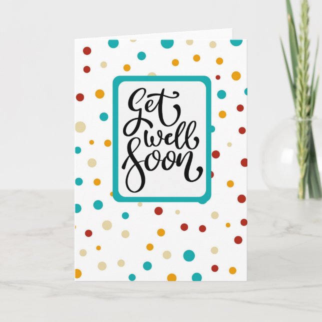 Get Well Soon - colourful dots Card (Front)