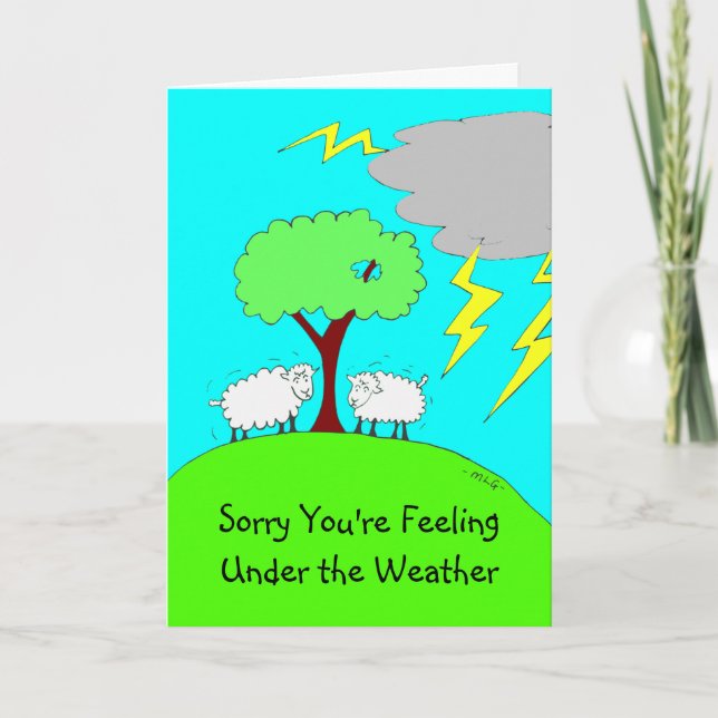 Get Well Soon Cute Cartoon Sheep Card (Front)