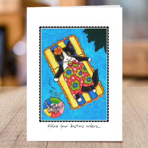 Get Well Soon Cute Cat Mouse Folded Card