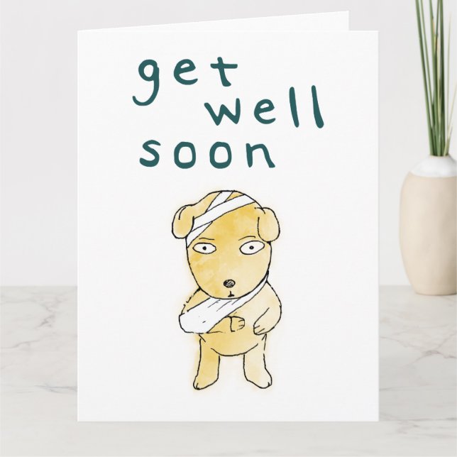 Get Well Soon : Cute Puppy Card (Front)