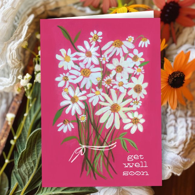 GET WELL SOON Daisy Bouquet Customise it! Card (GET WELL SOON Handpainted Daisy Bouquet Customize it! Card
)