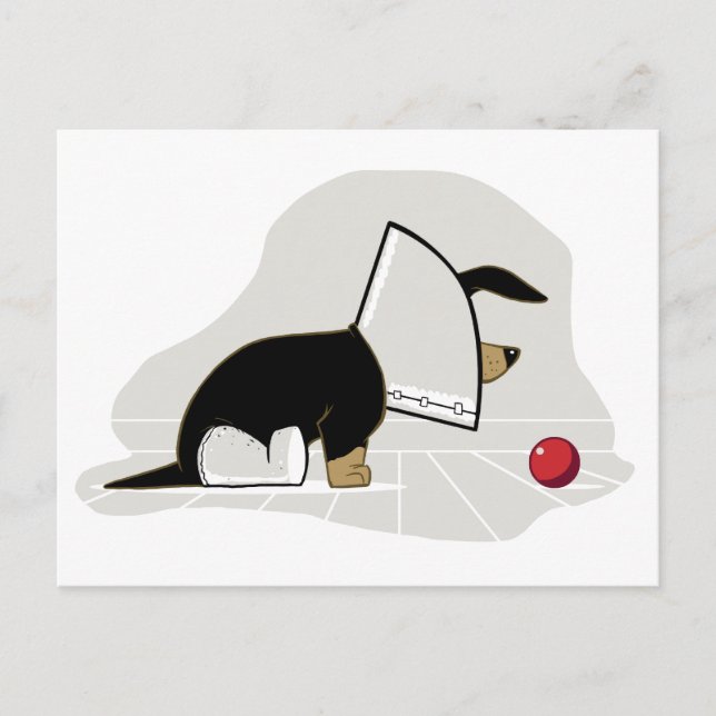 Get Well Soon - Dog Head Cone Postcard (Front)