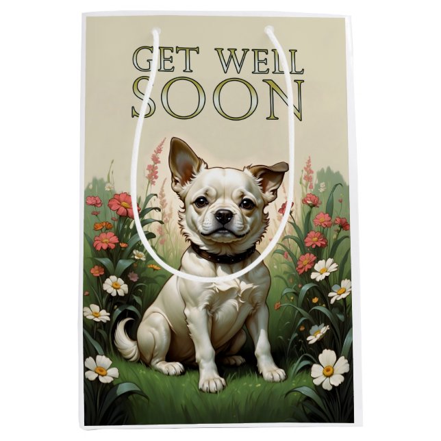 get well soon dog medium gift bag (Front)