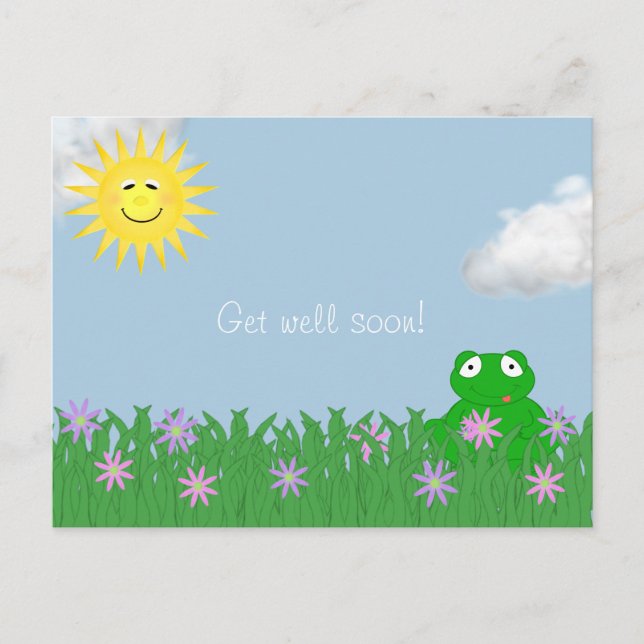 Get Well Soon Frog Postcard (Front)