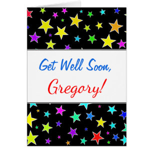 "Get Well Soon" + Fun, Colourful Stars Pattern