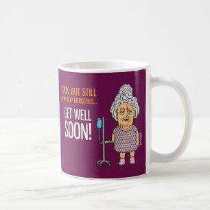 Get Well Soon - funny grumpy old lady cartoon Coffee Mug