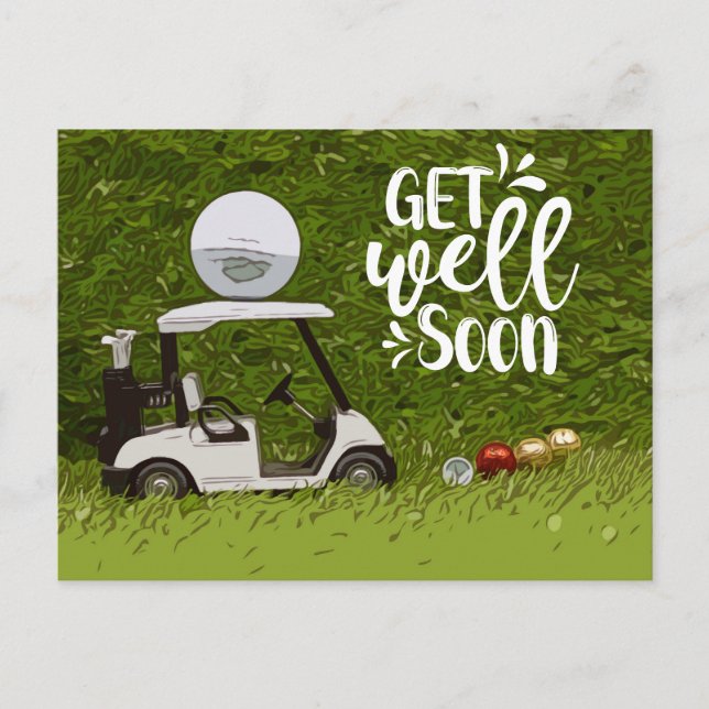 Get well soon Golfer  Postcard (Front)
