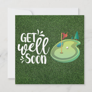 Get well soon Golfer with two golf course Card