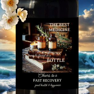 Get Well Soon Good Health Wine Label