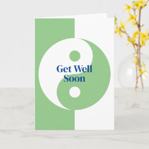 Get Well Soon greeting card with coloured Yin Yang