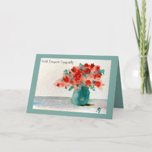 Get Well Soon Greeting Card with Watercolor Floral