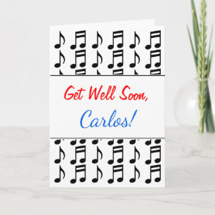 "Get Well Soon" + Grid of Musical Notes