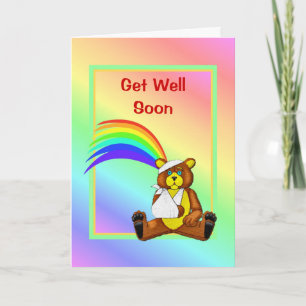 Get Well Soon Injured Bear Card