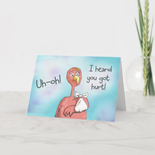 Get Well Soon Injury Pink Flamingo Card