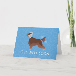 Get Well Soon - Irish Setter Male Card