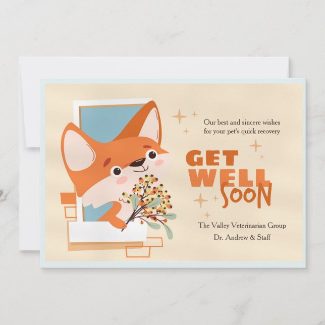 Get Well Soon Little Fox Card (Front)