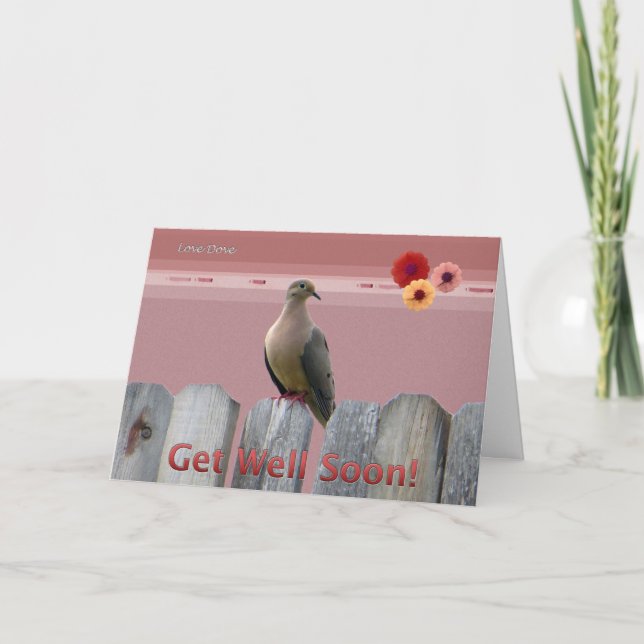 Get Well Soon Love Dove Card (Front)