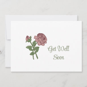 Get Well Soon Minimal Floral Simple Invitation